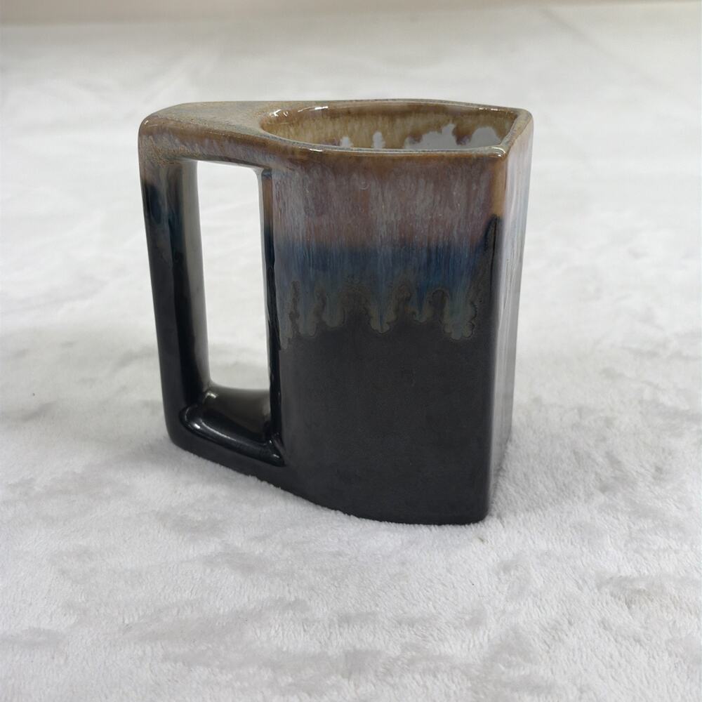 Rodolfo Padilla Mexico Drip Glaze Coffee Cup Mug Black Blue Tan Beautiful! Chrty